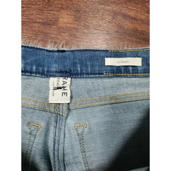 FRAME Mid Rise Denim Slim Fit Le Gracon Skinny Jeans Blue Stretch Womens Size 28 - Picture 3 of 12
